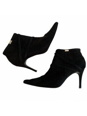 HIGH HEEL BOOTIES From Paris Black Heel Zipper Pointed toe Size 41 Size 8 1/2